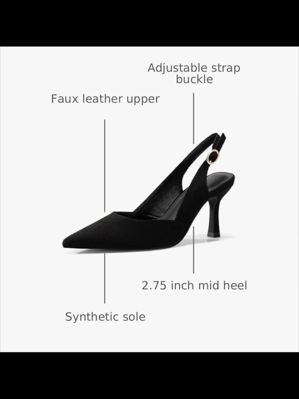 Rilista Women's Slingback Kitten Heels Closed Pointed Toe Backless Wedding Party